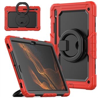 For Samsung Galaxy Tab S8+ / Tab S7 Plus T970 / T975 (2020) / Tab S7 FE (2021) Anti-Drop Tablet Case Hard PC + Silikonveske med skulderstropp / Stativ