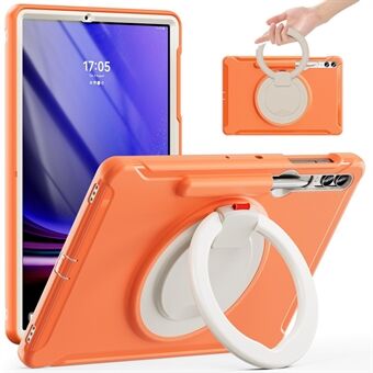 For Samsung Galaxy Tab S7+ T970 / Tab S7 FE T730 / Tab S8+ X800 / Tab S9+ X810 Etui PC+TPU Rotasjonsstativ Tablettdeksel med Penneholder