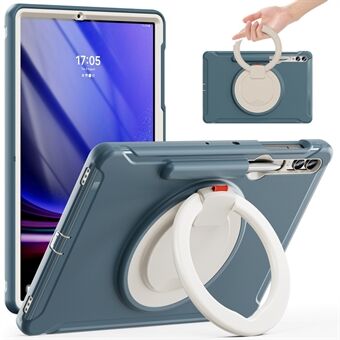 For Samsung Galaxy Tab S7+ T970 / Tab S7 FE T730 / Tab S8+ X800 / Tab S9+ X810 Deksel PC+TPU Roterbar støtteben Tablettomslag med Pennholder