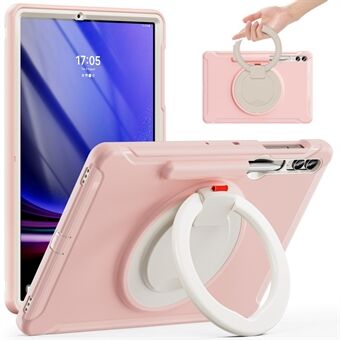 For Samsung Galaxy Tab S7+ T970/Tab S7 FE T730/Tab S8+ X800/Tab S9+ X810 Etui med PC+TPU Roterbar stativstøtte Tablettdokke med pennholder