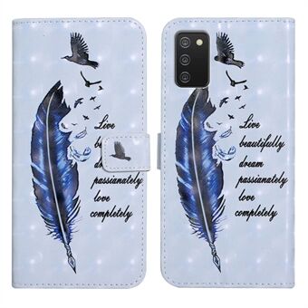 Pattern Printing Light Spot Decor PU Leather Cover + Inner TPU Case Stand Wallet Phone Shell for Samsung Galaxy A03s (166.5 x 75.98 x 9.14mm)