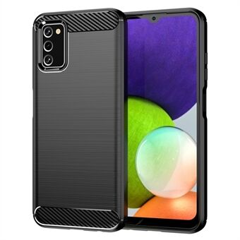 Karbonfibertekstur 1,8 mm TPU-deksel Børstet overflate Fingeravtrykksfri, fallsikkert telefonbeskyttelsesdeksel for Samsung Galaxy A03s (166,5 x 75,98 x 9,14 mm)