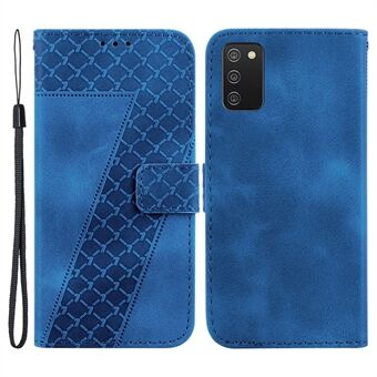 For Samsung Galaxy A03s (166,5 x 75,98 x 9,14 mm) 7-forms påtrykt PU-skinntelefonveske Stand