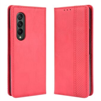 Folio Flip Autoabsorbert Retro Leather Wallet Telefonveske til Samsung Galaxy Z Fold3 5G