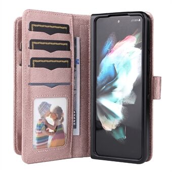 For Samsung Galaxy Z Fold3 5G KT Multi-funksjonell Series-1 Fall-motstandsdyktig 10 kortspor Design Sammenleggbart Stand Skinn Telefondeksel Lommebokskall