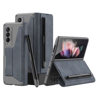 GKK PU-skinn + harde PC-kortspor Stand Design Telefonveske med avtakbar pennespor for Samsung Galaxy Z Fold3 5G