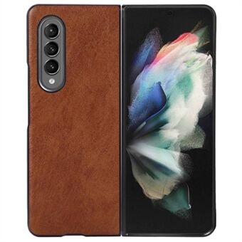 For Samsung Galaxy Z Fold3 5G Teksturert Lett Slank Anti- Scratch PU-skinnbelagt PC-telefondeksel