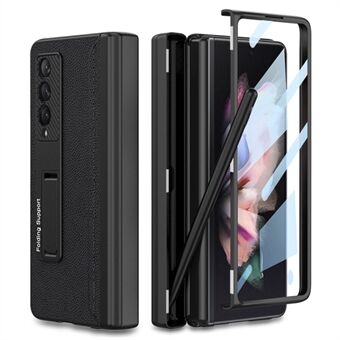 GKK hardt PC-telefondeksel for Samsung Galaxy Z Fold3 5G, fullt dekkende skall Usynlig støttefotdesign Magnetisk sammenleggbart telefondeksel med herdet glassfilmpennspor