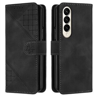 YX0080 For Samsung Galaxy Z Fold3 5G Etui Sommerfugltrykk Lommebok Telefondeksel i Skinn