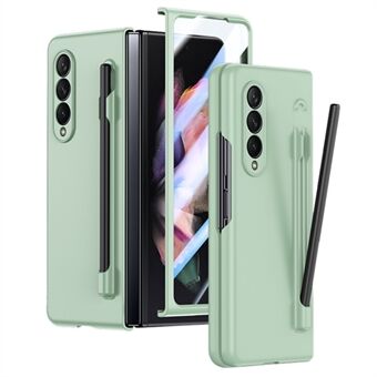 For Samsung Galaxy Z Fold3 5G Etui med Skinnfølelse Telefon Deksel med Herdet Glass Film / Stylus Penn