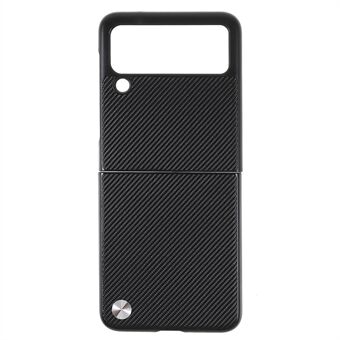 X-LEVEL Perfect Fit Flip Design Carbon Fiber PU lærbelagt PC-veske for Samsung Galaxy Z Flip3 5G