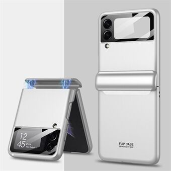 GKK Magnetic Absorption Hinge Hard PC Folding Case for Samsung Galaxy Z Flip3 5G telefondeksel med innebygd herdet glass kameralinsefilm