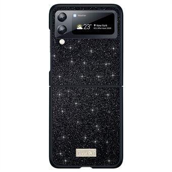 SULADA For Samsung Galaxy Z Flip3 5G Glitter Paljetter Telefondeksel PU-skinnbelagt PC + TPU Hybrid-deksel