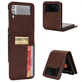 For Samsung Galaxy Z Flip3 5G separerbar designlommebok telefonveske Skin-touch PU-skinnbelagt PC-kortholderdeksel