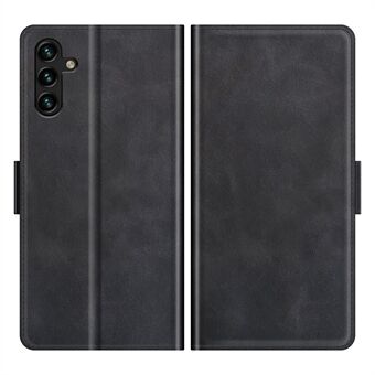 Ultralett Stand PU Leather Flip Folio lommebokdeksel med doble magnetiske spenner for Samsung Galaxy A13 5G / A04s 4G (164,7 x 76,7 x 9,1 mm) - Svart