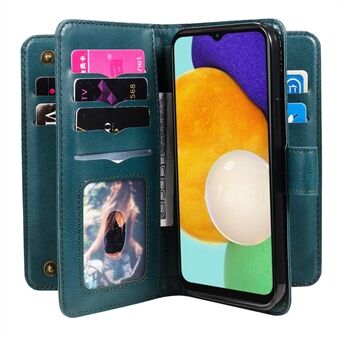 For Samsung Galaxy A13 5G / A04s 4G (164,7 x 76,7 x 9,1 mm) KT Multi-functional Series-1 10 kortspor Design Sammenleggbart Stand Telefondeksel i skinn Godt beskyttet lommebokskall