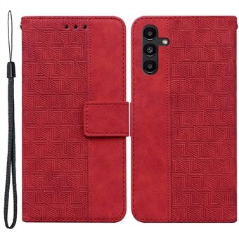 For Samsung Galaxy A13 5G / A04s 4G (164,7 x 76,7 x 9,1 mm) Geometri Imprinting PU-skinn + TPU-telefonveske Stand med håndstropp