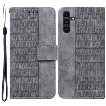 For Samsung Galaxy A13 5G / A04s 4G (164,7 x 76,7 x 9,1 mm) Geometri Imprinting PU-skinn + TPU-telefonveske Stand med håndstropp