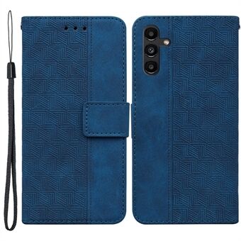 For Samsung Galaxy A13 5G / A04s 4G (164,7 x 76,7 x 9,1 mm) Geometri Imprinting PU-skinn + TPU-telefonveske Stand med håndstropp