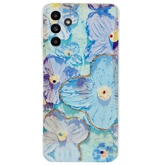 For Samsung Galaxy A13 5G / A04s 4G (164,7 x 76,7 x 9,1 mm) Ultra Slim Anti- Scratch Epoxy Rhinestone Decor TPU-deksel IMD-blomstermønster mobiltelefondeksel