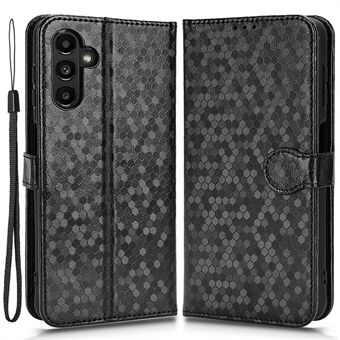 For Samsung Galaxy A13 5G / A04s 4G (164,7 x 76,7 x 9,1 mm) Folio Flip PU-lærveske prikkmønster påtrykt telefonstativ Stand beskyttende deksel