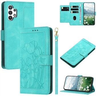 For Samsung Galaxy A13 4G / 5G Etui Tulipan Lærdeksel med 5 Kortlommer Lommebok