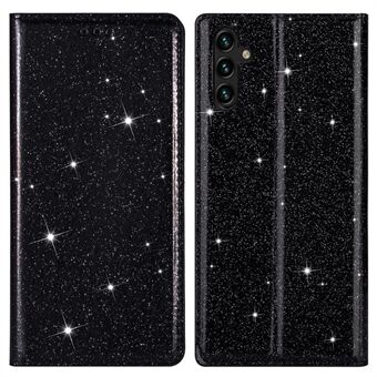 For Samsung Galaxy A13 5G Sparkle Glitter PU Lær Flip Case Automatisk magnetisk lukket Stand Kortholder Slankt telefondeksel