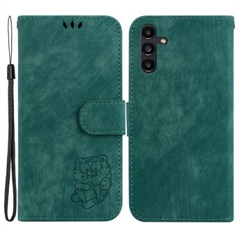 For Samsung Galaxy A13 5G Cute Tiger Imprinted PU-skinndeksel Stand Telefonveske