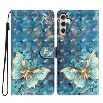 For Samsung Galaxy A13 5G Etui PU-lær 3D-mønsterutskrift Stådeksel med rem