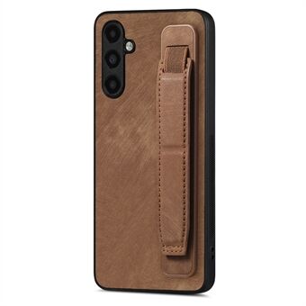 D11 for Samsung Galaxy A13 5G-etui med håndleddbånd, støtte og retro lærbelegg av TPU.