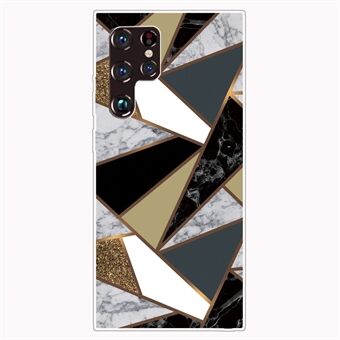 Marble Series Style A Marble Pattern Printing Anti-drop fleksibelt TPU-telefondeksel for Samsung Galaxy S22 Ultra 5G