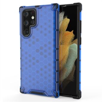 Honeycomb Pattern TPU + PC Hybrid Phone Cover Støtsikkert beskyttelsesdeksel for Samsung Galaxy S22 Ultra 5G