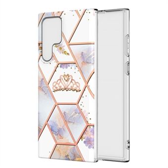 IML IMD galvanisering Soft Touch marmormønster TPU støtsikkert telefondeksel for Samsung Galaxy S22 Ultra 5G