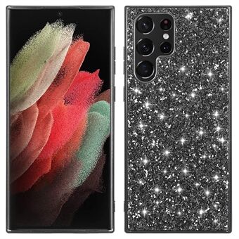 For Samsung Galaxy S22 Ultra 5G Bling Sparkly Glitter Telefonveske Galvanisering TPU-ramme + Hard PC-bakside Anti- Scratch -beskyttende telefondeksel