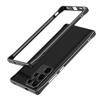 For Samsung Galaxy S22 Ultra 5G Precise Cutout Metal Bumper Case med kameralinsedeksel