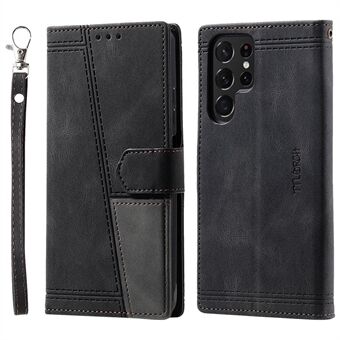 TTUDRCH 004 Skjøtetelefonskall for Samsung Galaxy S22 Ultra 5G, RFID-blokkeringsfunksjon Telefondeksel Fallsikker hudberøringsfølelse PU-skinn Magnetisk Absorpsjon Folio-lommebok