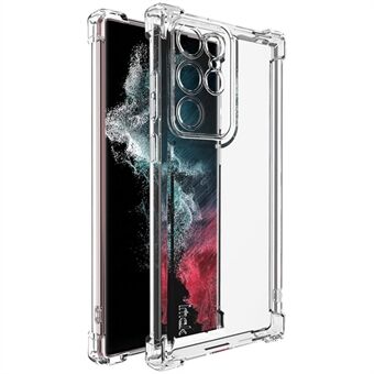 IMAK UX-4 Serie for Samsung Galaxy S22 Ultra 5G Etui Rett Ramme Fire Hjørne Støtsikker Klar TPU Deksel