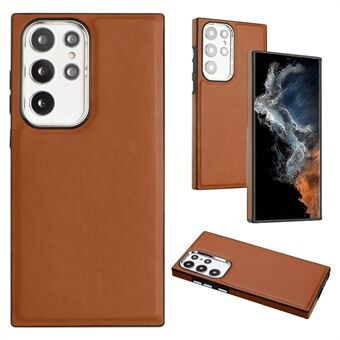 YB Leather Coating Series-6 telefondeksel for Samsung Galaxy S22 Ultra 5G PU-skinn+TPU-bakdeksel