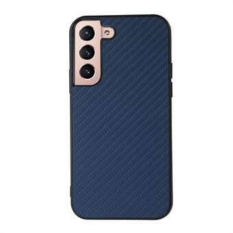 Karbonfibertekstur Dråpebestandig PU-skinnbelagt PC + TPU-telefondeksel for Samsung Galaxy S22 5G