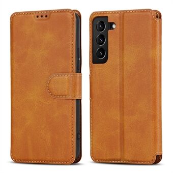 Vintage tekstur matt PU-skinn Folio Flip Stand -veske RFID-blokkerende magnetisk lommebokdeksel for Samsung Galaxy S22 5G