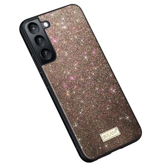 SULADA Glitter paljetter Anti-dråpe PU skinnbelagt PC + TPU telefondekselveske for Samsung Galaxy S22 5G