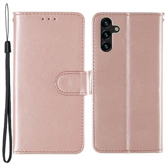 Ensfarget magnetisk lukking Flip Leather Protective Wallet Shell Case med sammenleggbart Stand for Samsung Galaxy S22 5G