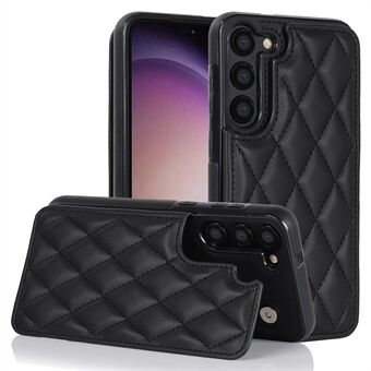 For Samsung Galaxy S22 5G-kortspor RFID-blokkerende telefonveske Kickstand Lær+TPU-deksel