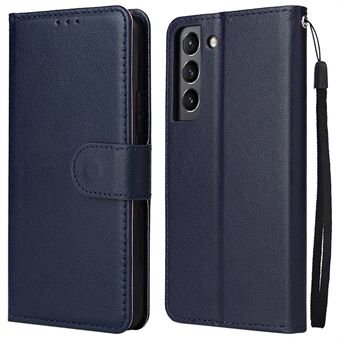 For Samsung Galaxy S22 5G Mobiltelefon Guard Stand Cover, Folio Flip PU Leather Wallet Mobiltelefonveske med snor