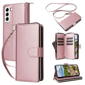 R20 for Samsung Galaxy S22 5G Etui PU Lær Glidelåstelefondeksel med Stropper