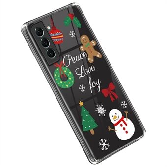 For Samsung Galaxy S22 5G julemønsterutskrift TPU-deksel Anti-dråpe beskyttende Xmas telefondeksel