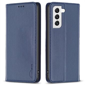 BINFEN COLOR BF18 For Samsung Galaxy S22 5G PU skinnkortspordeksel Støtsikkert Stand Telefonveske