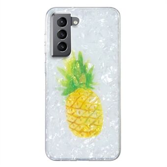 For Samsung Galaxy S22 5G TPU Shell-mønster telefonveske Marble Flower IMD beskyttelsesdeksel