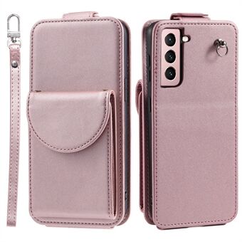 For Samsung Galaxy S22 5G-etui Vertikal Flip-stand Deksel Anti-riper Lær + TPU-skall