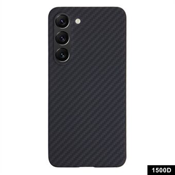 For Samsung Galaxy S22 5G-deksel Aramid Fiber Slim 1500D Grove Tekstur Telefonomslag (Stor linsesprekke) - Svart